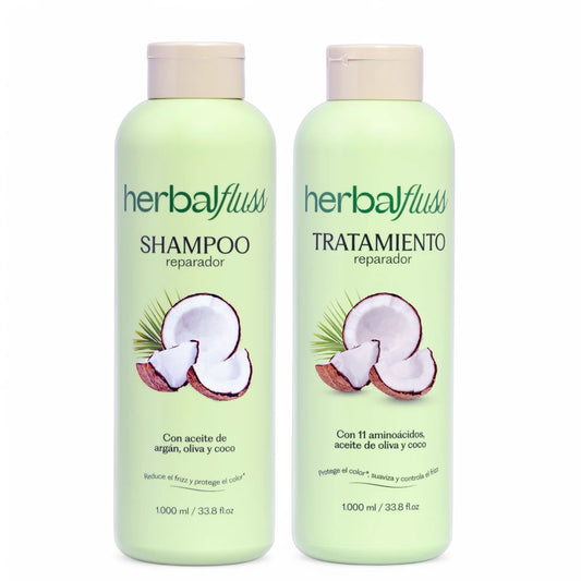 Kit de Nutrición de 1000 ml de Bendito Frizz con shampoo y tratamiento reparador.

